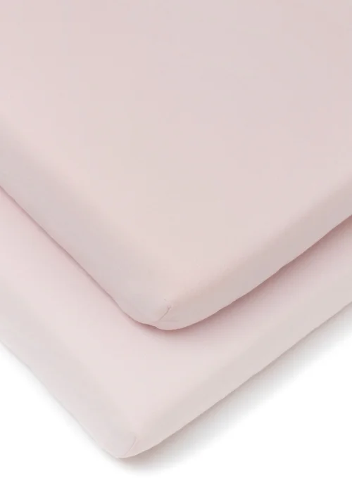 Clair de Lune 2 Pack Pink Cot Sheets - 60 X 120 Image 2