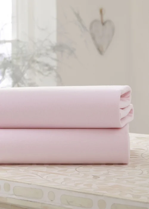 Clair de Lune 2 Pack Pink Cot Sheets - 60 X 120 Image 1
