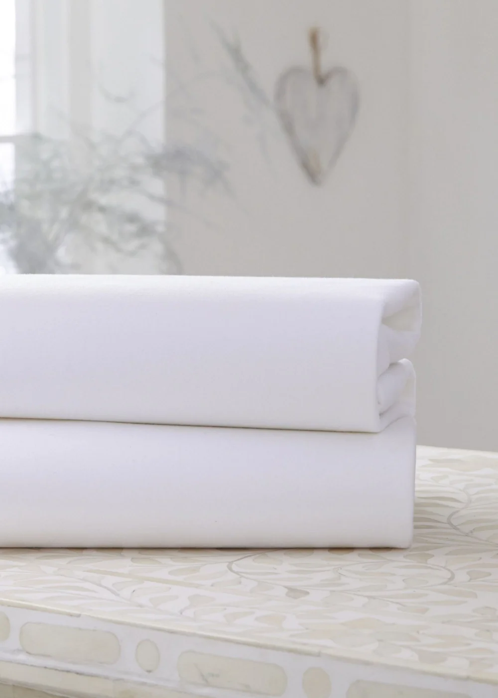 Clair de Lune 2 Pack White Cot Sheets - 60 X 120 Image 1