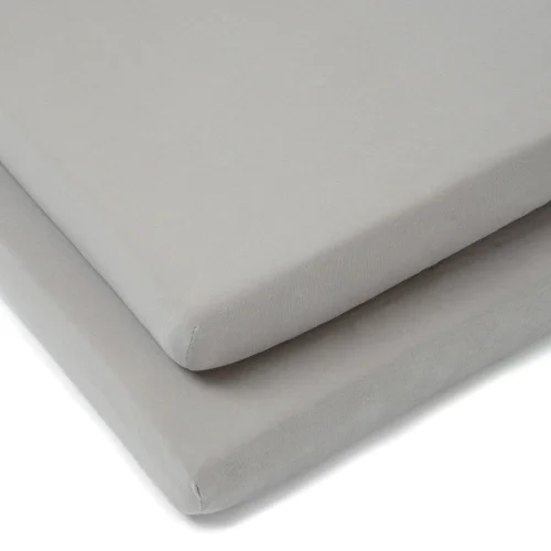 Clair de Lune 2 Pack Grey Cot Bed Sheets - 70x140cm Image 2
