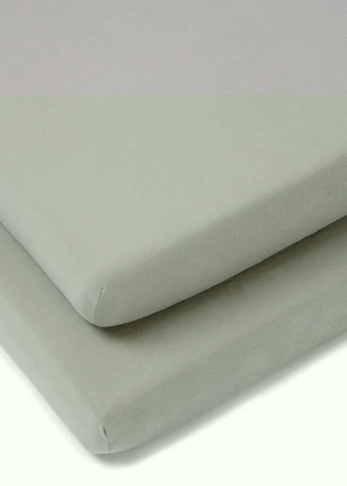 Clair de Lune 2 Pack Grey Cot Bed Sheets - 70 X 140 Image 2