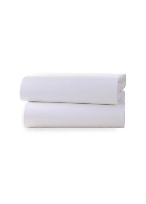 Clair de Lune 2 Pack White Cot Bed Sheets - 70 X 140 Image 4