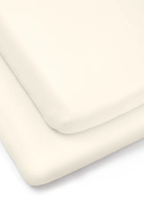 Clair de Lune 2 Pack Cream Cot Bed Sheets - 70 X 140 Image 2