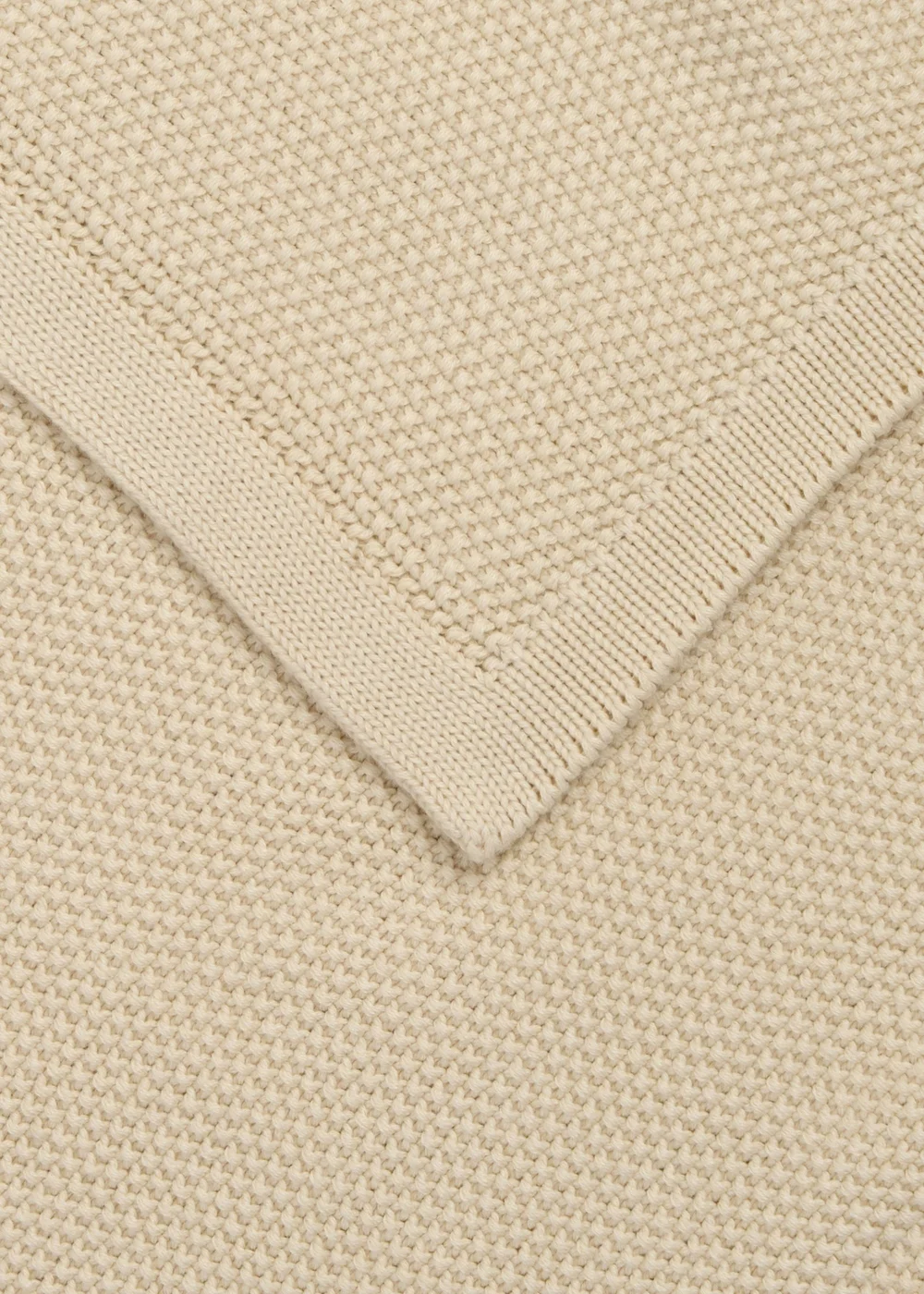 Clair de Lune Organic Cream Knitted Blanket - 70 X 90 Image 3
