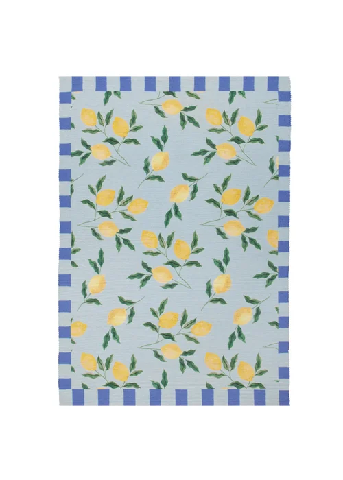 furn. Blue Lemons Printed Indoor/Outdoor Rug - 120 x 170 Image 5