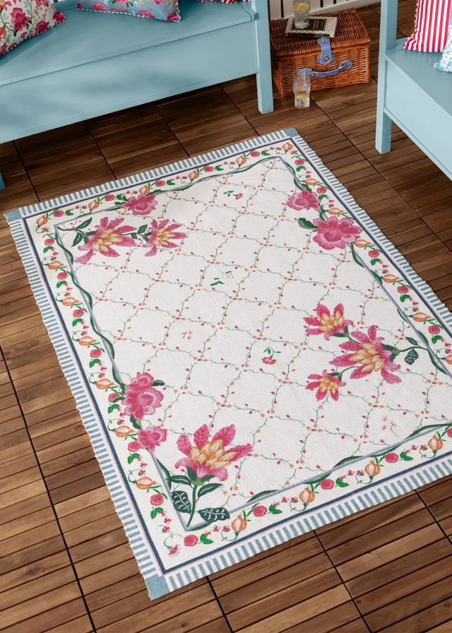 Wylder Nature Red Claudia Floral Printed Indoor/Outdoor Rug