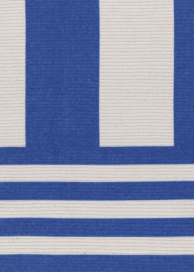 furn. Navy/White Deck Stripe Printed Indoor/Outdoor Rug