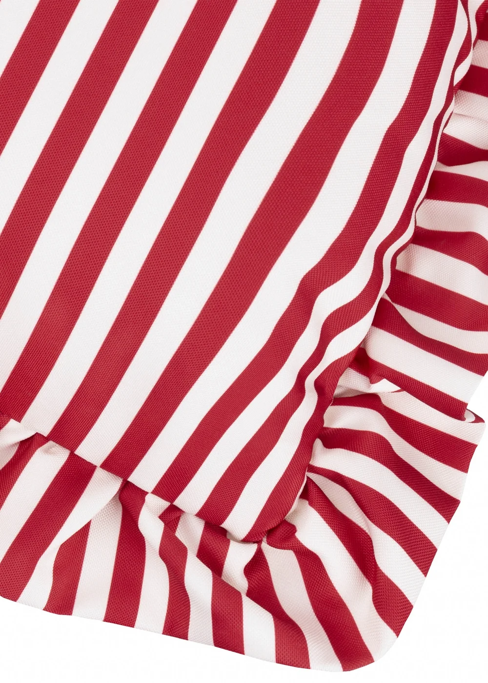 Wylder Nature Red Millie Ruffle Striped Outdoor Cushion - One Size Image 4