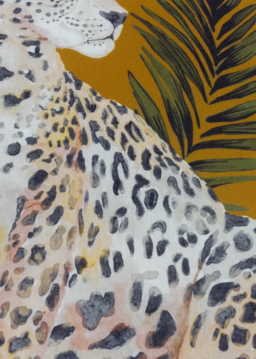 Paoletti Black/Gold Leopardis Cat Printed Outdoor Outdoor Cushion - One Size Image 5
