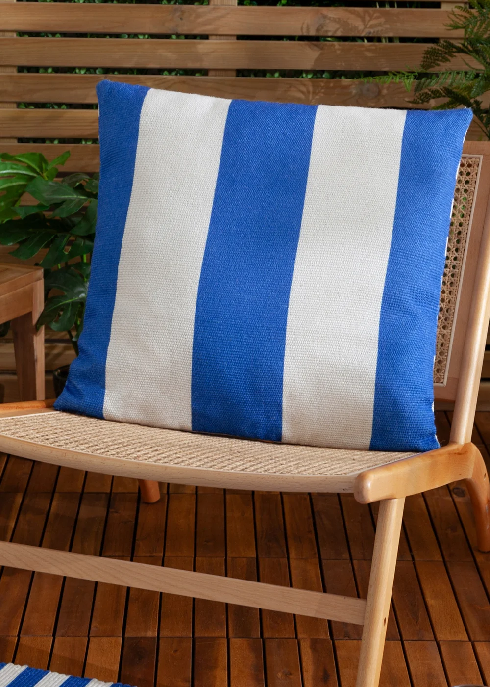 furn. Blue Deck Stripe Woven Outdoor Outdoor Cushion - One Size Image 1