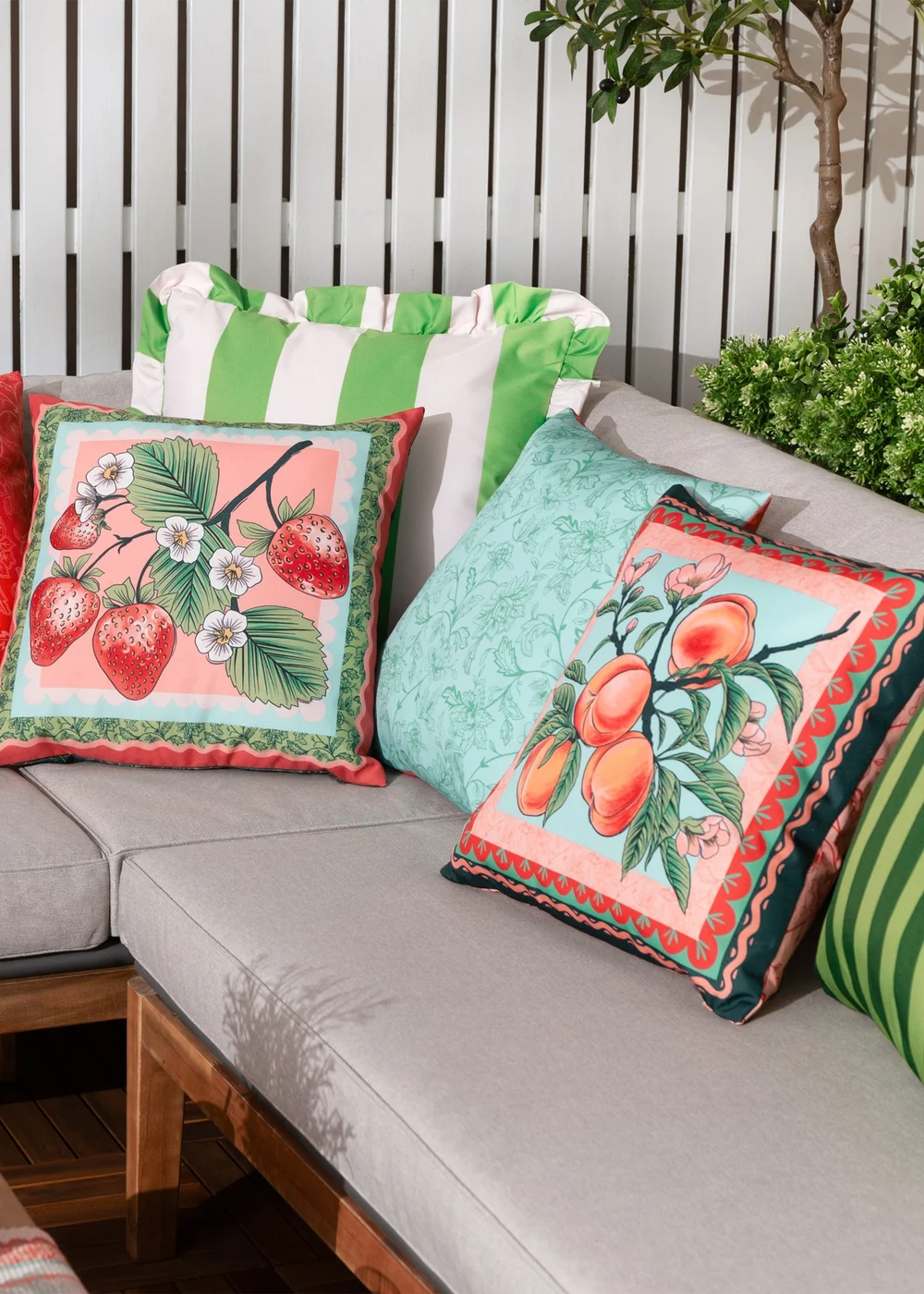 furn. Anemone Peaches Printed Outdoor Outdoor Cushion - One Size Image 5
