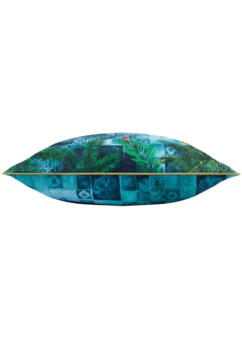 Paoletti Dark Blue Majorelle Leopard Outdoor Piped Outdoor Cushion - One Size Image 4
