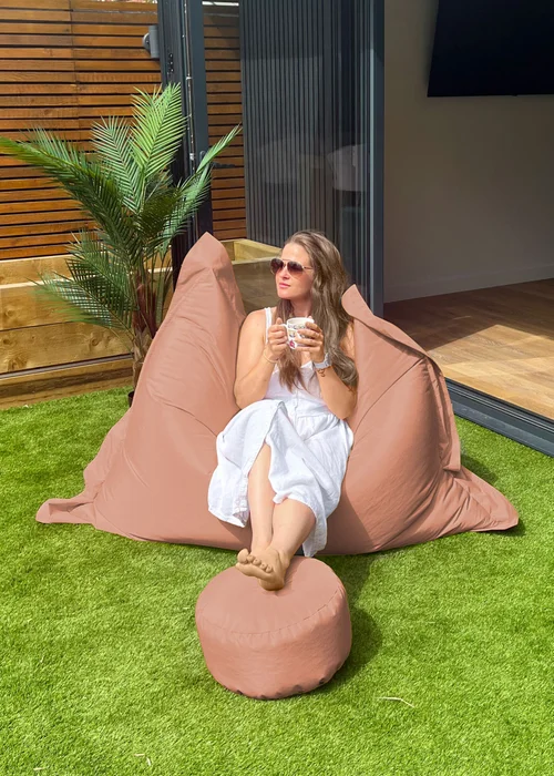 rucomfy Indoor/Outdoor Giant Squashy Squarbie Dusky Pink Beanbag - One Size Image 1