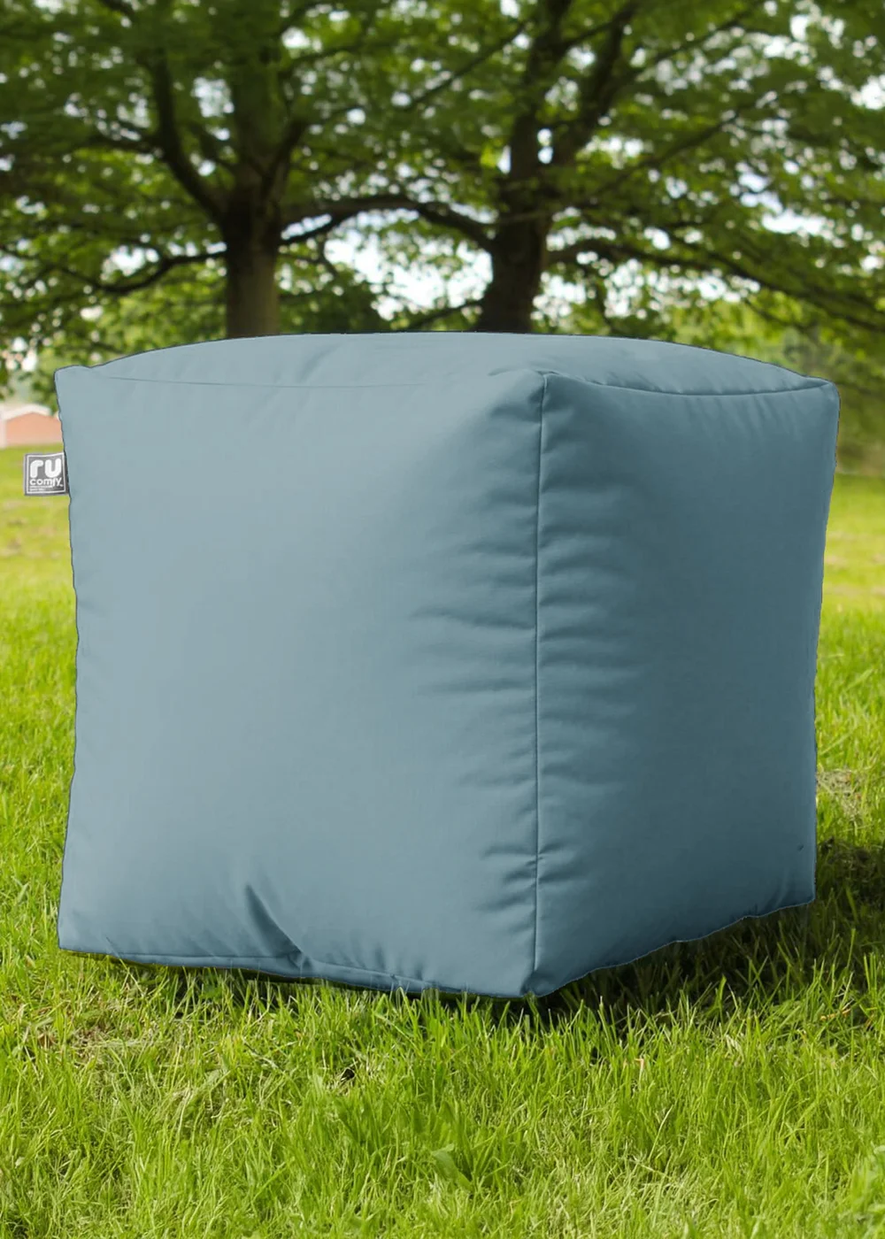 rucomfy Indoor/Outdoor Cube Seafoam Blue Beanbag - One Size Image 3