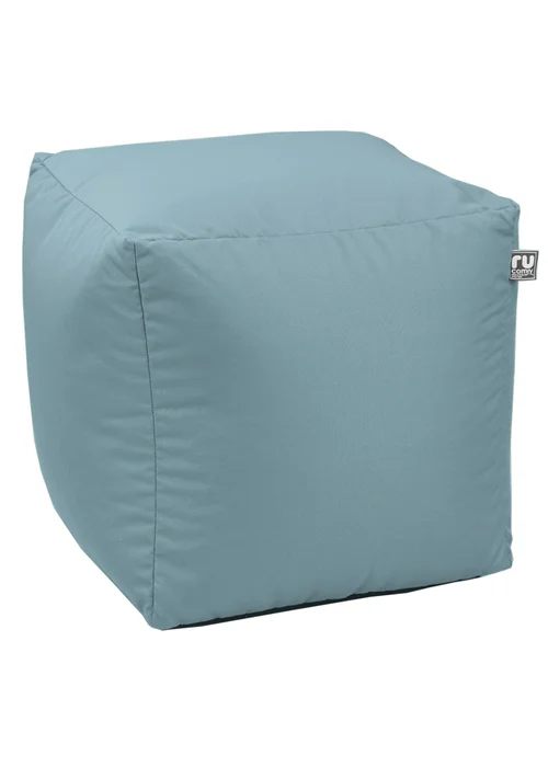 rucomfy Indoor/Outdoor Cube Seafoam Blue Beanbag - One Size Image 4