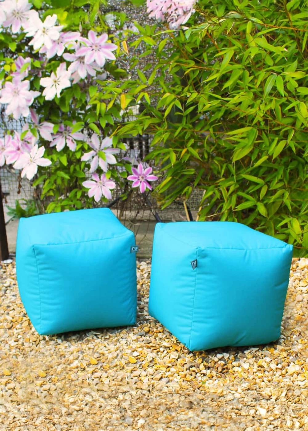 rucomfy Indoor/Outdoor Cube Turquoise Beanbag - One Size Image 2
