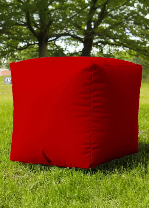 rucomfy Indoor/Outdoor Cube Red Beanbag - One Size Image 1