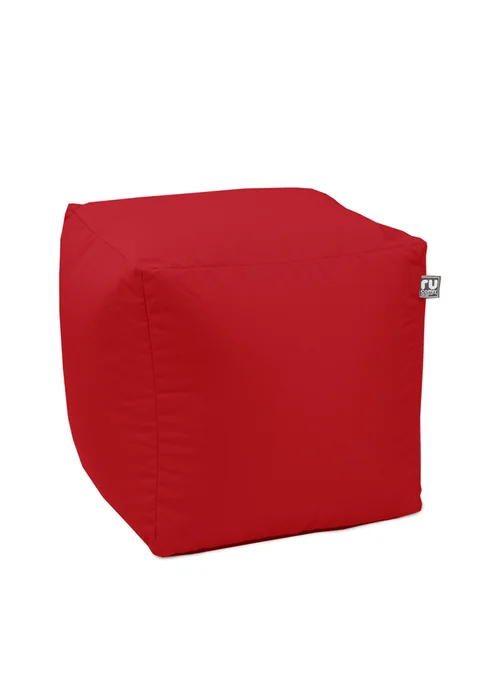 rucomfy Indoor/Outdoor Cube Red Beanbag - One Size Image 3