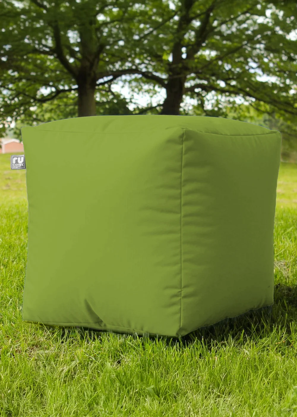 rucomfy Indoor/Outdoor Cube Olive Green Beanbag - One Size Image 2