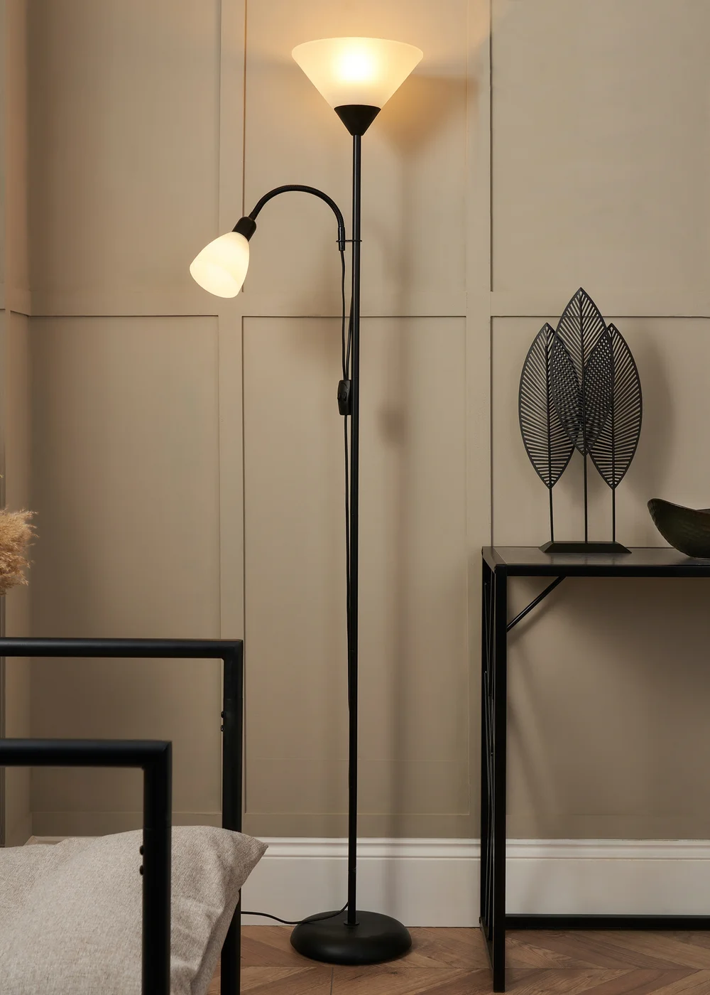 BHS Lighting Mary Mother & Child Floor Lamp Black (170cm x 25cm) - One Size Image 3