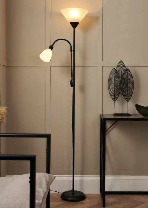 BHS Lighting Mary Mother & Child Floor Lamp Black (170cm x 25cm) - One Size Image 3