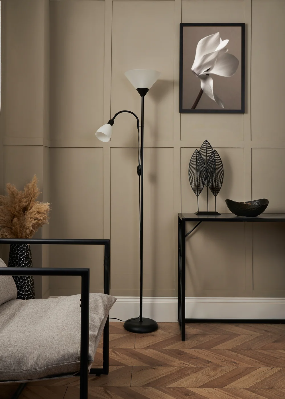BHS Lighting Mary Mother & Child Floor Lamp Black (170cm x 25cm) - One Size Image 2
