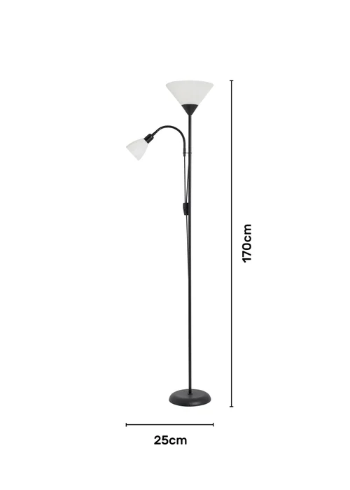 BHS Lighting Mary Mother & Child Floor Lamp Black (170cm x 25cm) - One Size Image 6