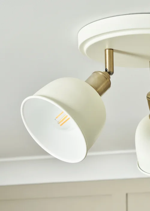 BHS Lighting Damani Ivory & Brass Ceiling 3 Light (21cm x 36cm) - One Size Image 4