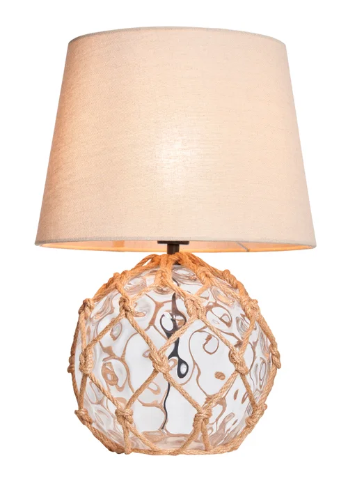 BHS Lighting Seaqua Clear Dimpled Glass Rope Table Lamp (41cm x 28cm) - One Size Image 5
