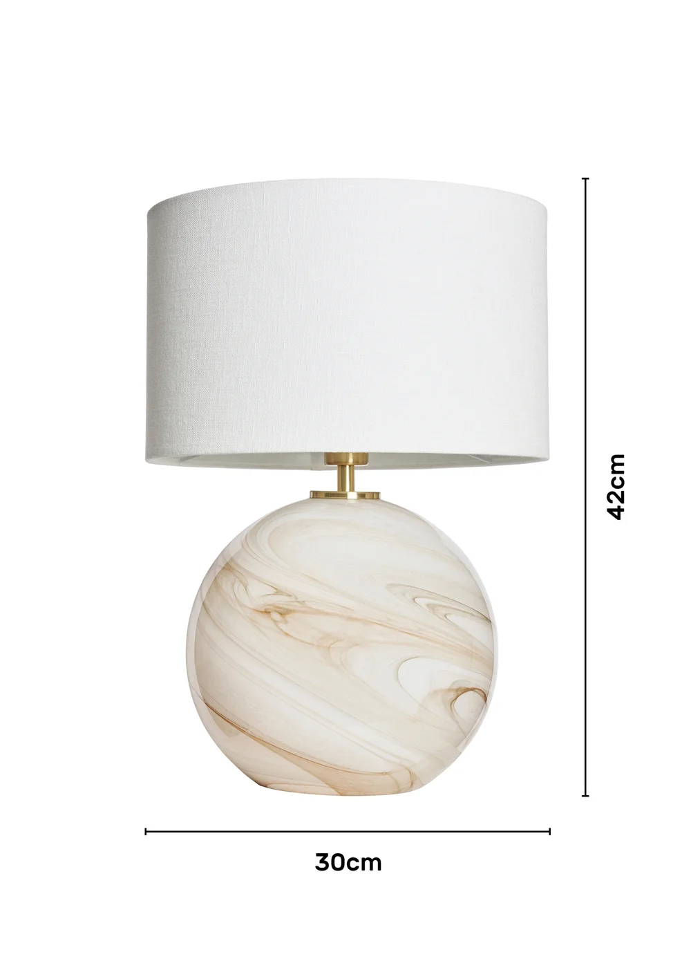 BHS Lighting Muna Marble Glass Table Lamp (42cm x 30cm) - One Size Image 6