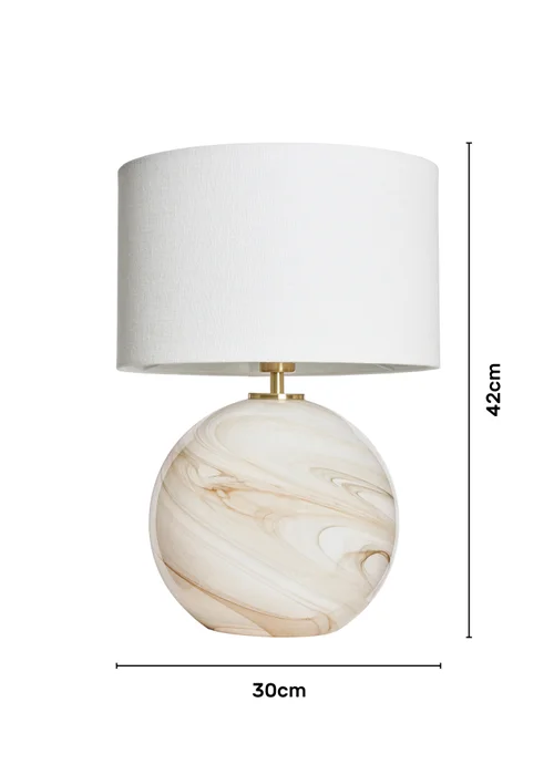 BHS Lighting Muna Marble Glass Table Lamp (42cm x 30cm) - One Size Image 6