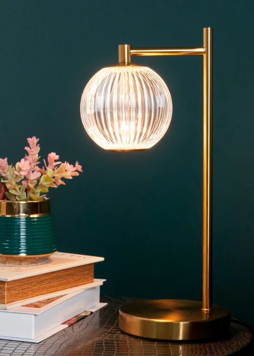 BHS Lighting Raeden LED Brass Acrylic Ball Table Lamp (35cm x 13cm) - One Size Image 3