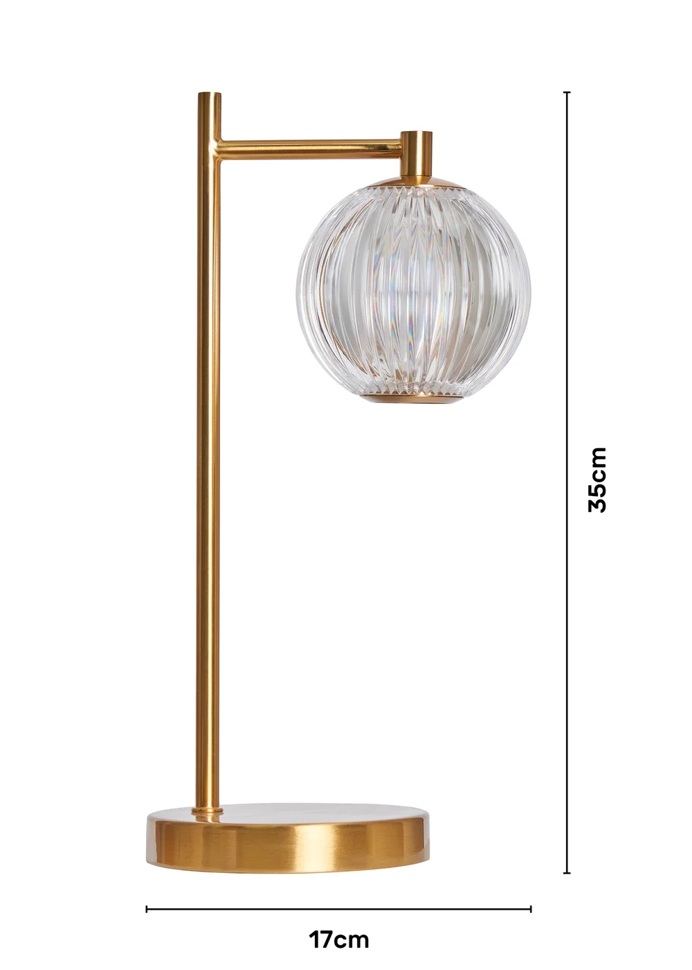 BHS Lighting Raeden LED Brass Acrylic Ball Table Lamp (35cm x 13cm) - One Size Image 6