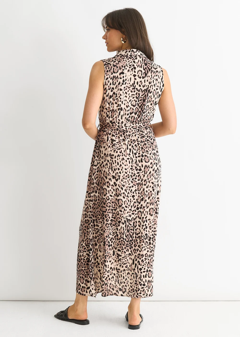 Gini London Brown Animal Print Pocket Detail Shirt Dress - 14 Image 2