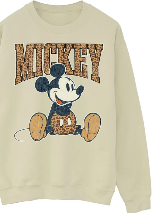 Disney Mickey Mouse Leopard Sand Graphic Sweatshirt - L Image 2