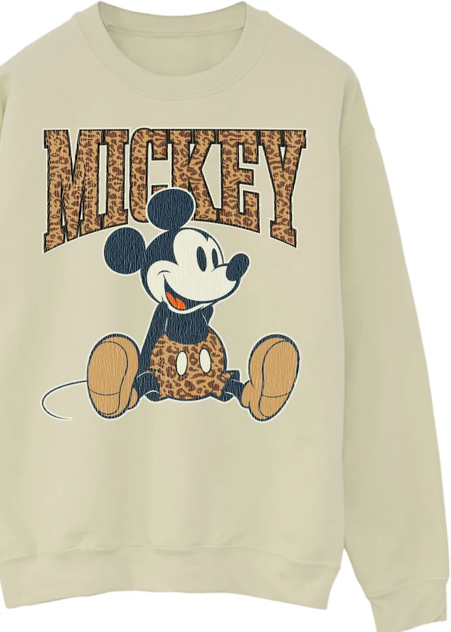 Disney Mickey Mouse Leopard Sand Graphic Sweatshirt