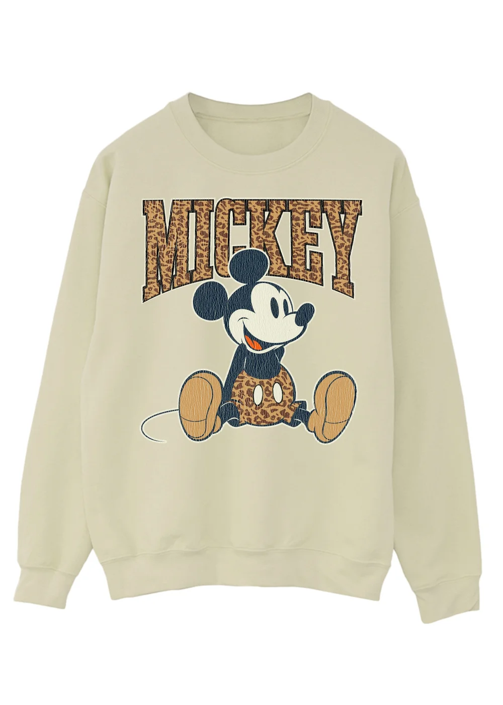 Disney Mickey Mouse Leopard Sand Graphic Sweatshirt - L Image 1