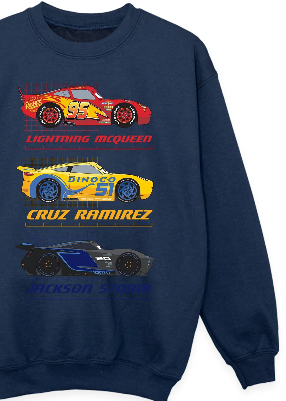 Ada & Ted Disney Cars Racer Profile Boys Navy Sweatshirt (3-13 Years) - 12-13 yrs Image 2