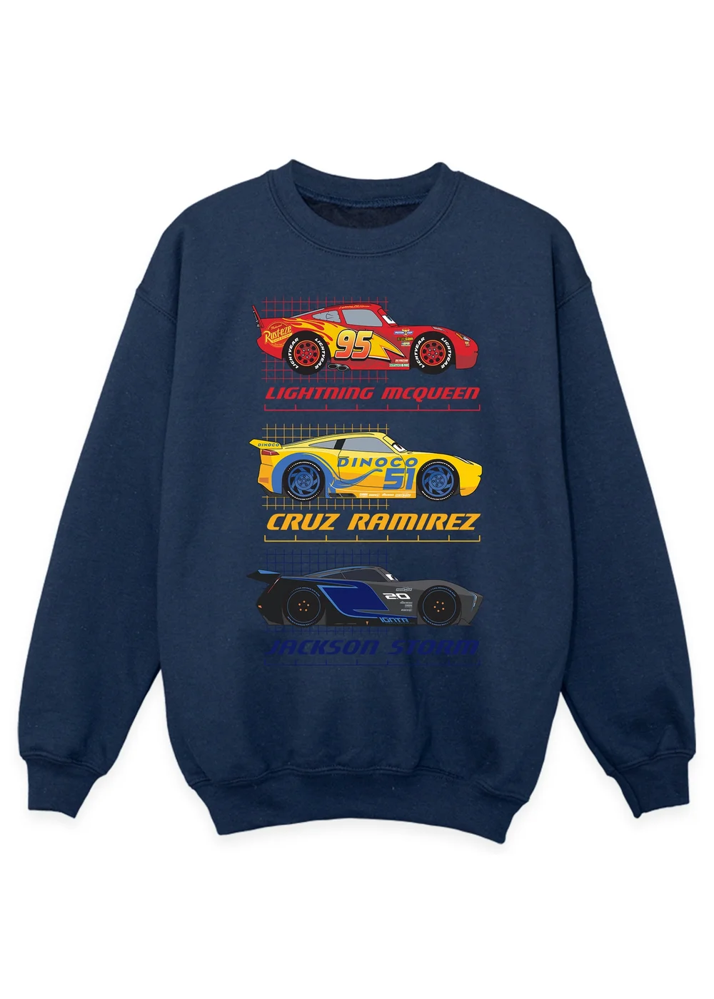 Ada & Ted Disney Cars Racer Profile Boys Navy Sweatshirt (3-13 Years) - 12-13 yrs Image 1