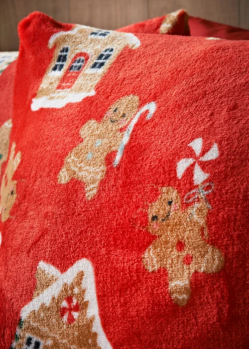 Red Gingerbread Fleece Duvet Set - Double Image 2