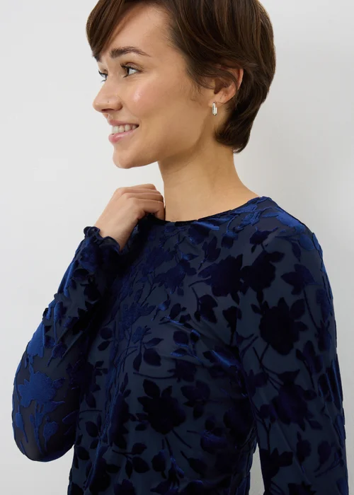 Blue Floral Fitted Top - 8 Image 2