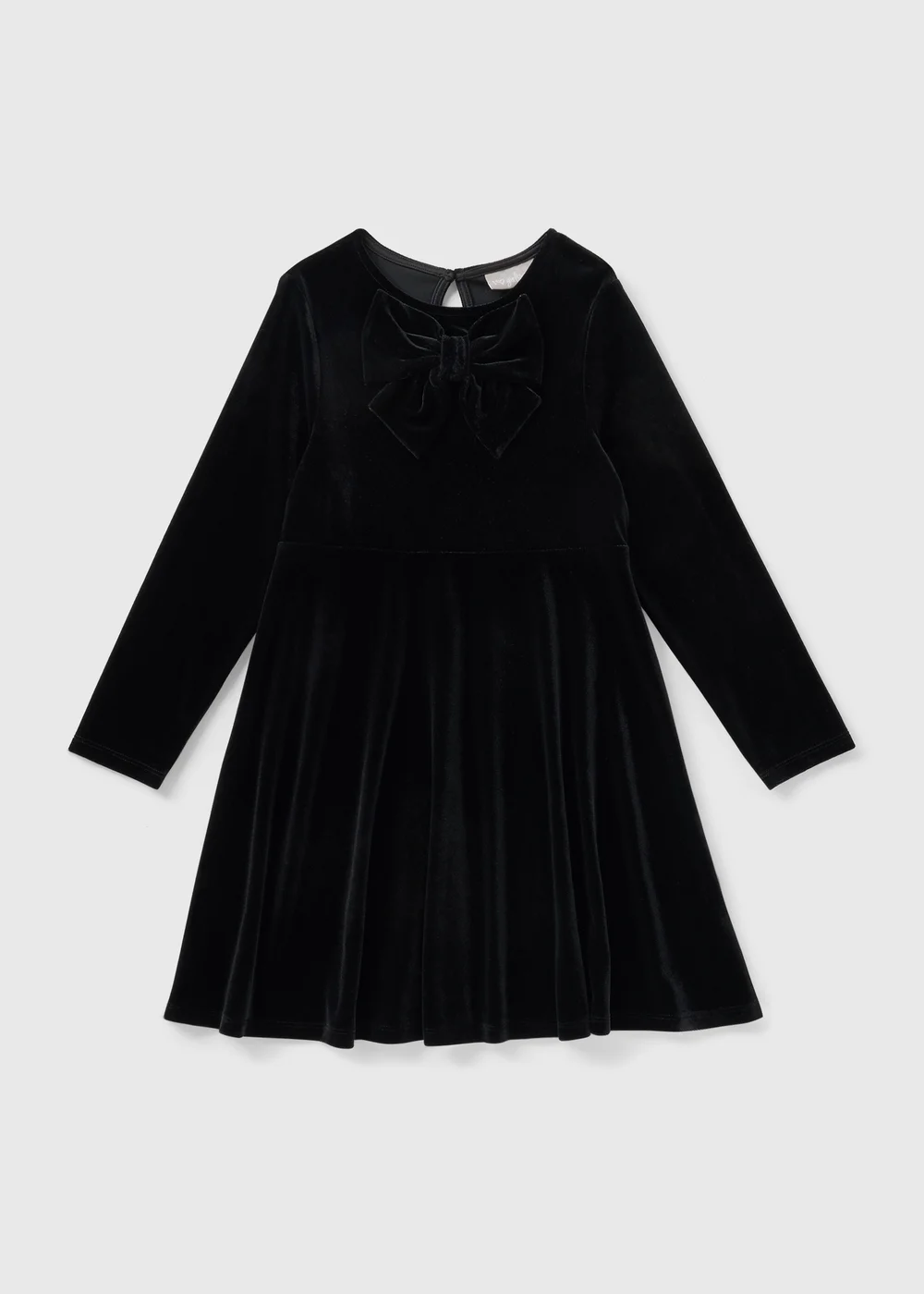 Girls Black Bow Velvet Dress (7-15yrs) - 7 Yrs | Matalan Girls Black Bow Velvet Dress (7-15yrs) - 7 Yrs | Matalan