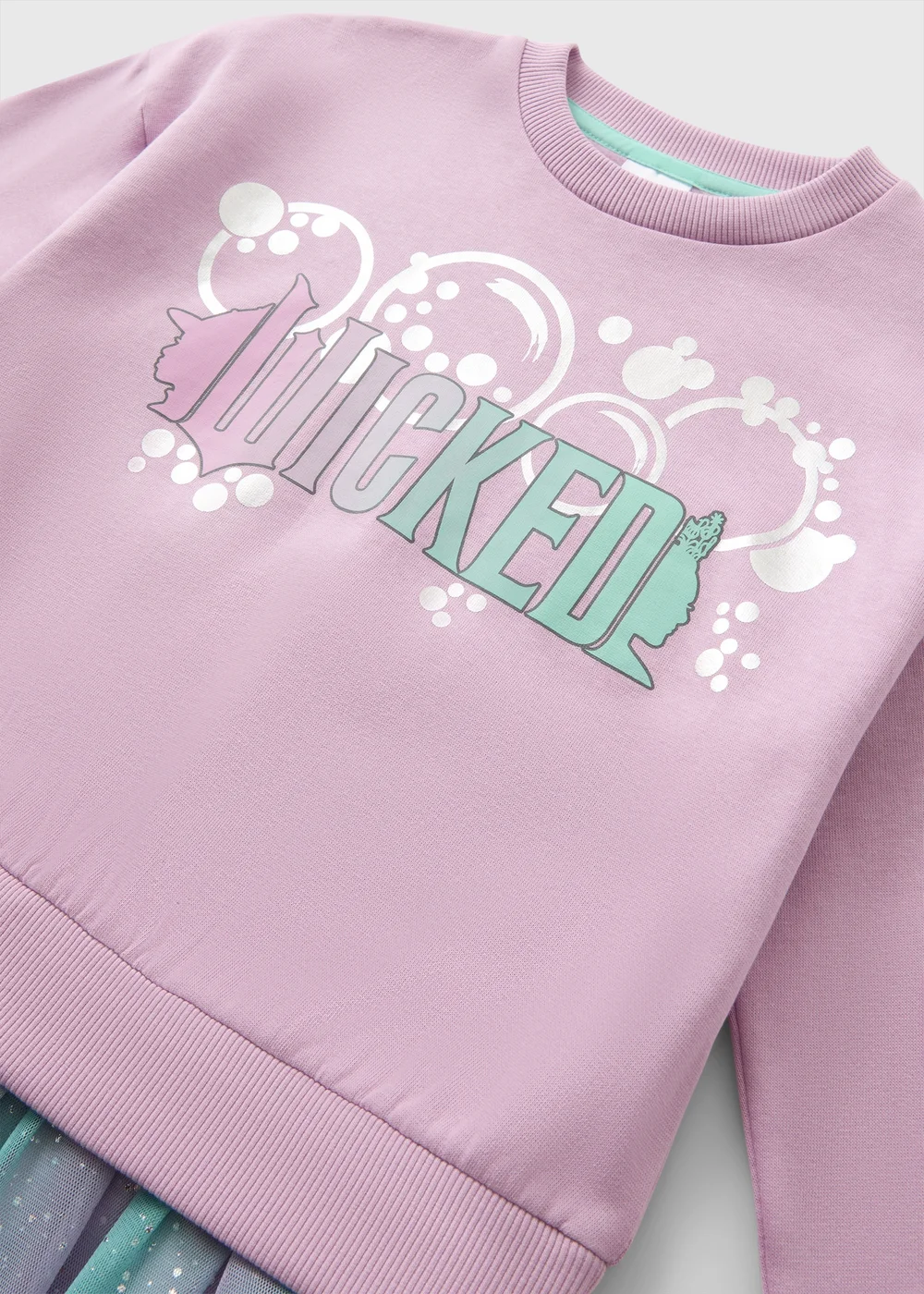 Wicked Girls Lilac Sweater Mesh Dress (4-11yrs) - 4 Yrs Image 2