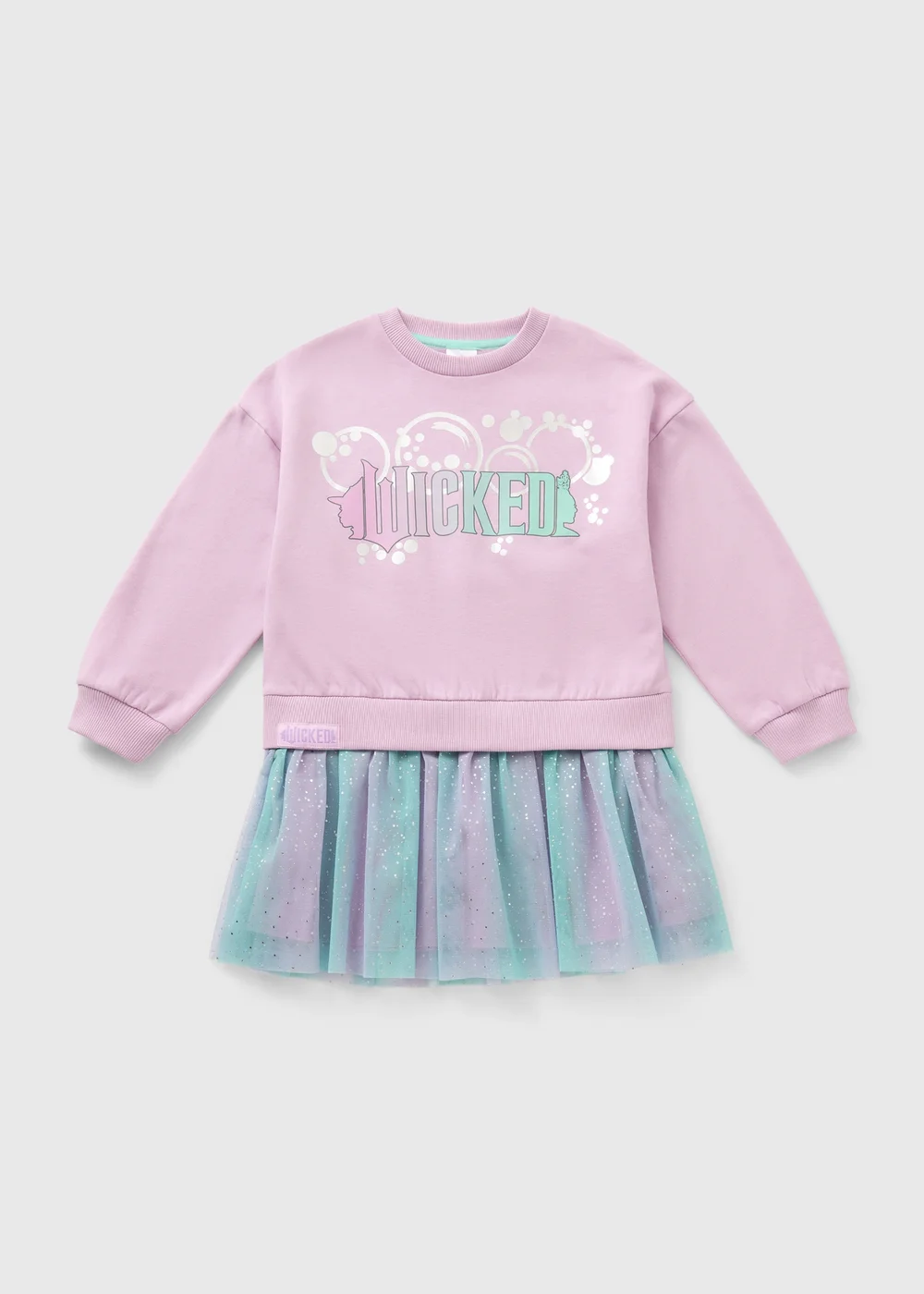 Wicked Girls Lilac Sweater Mesh Dress (4-11yrs) - 4 Yrs Image 1
