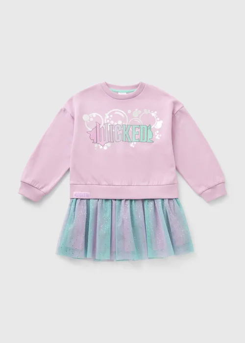 Wicked Girls Lilac Sweater Mesh Dress (4-11yrs) - 4 Yrs Image 1