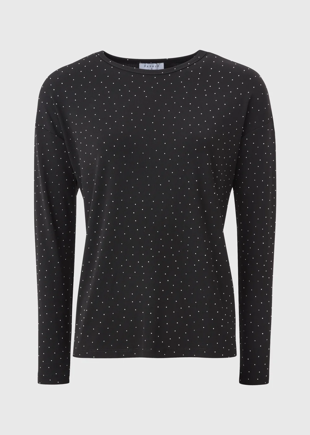 Black Longline Embellished Top - M Image 4