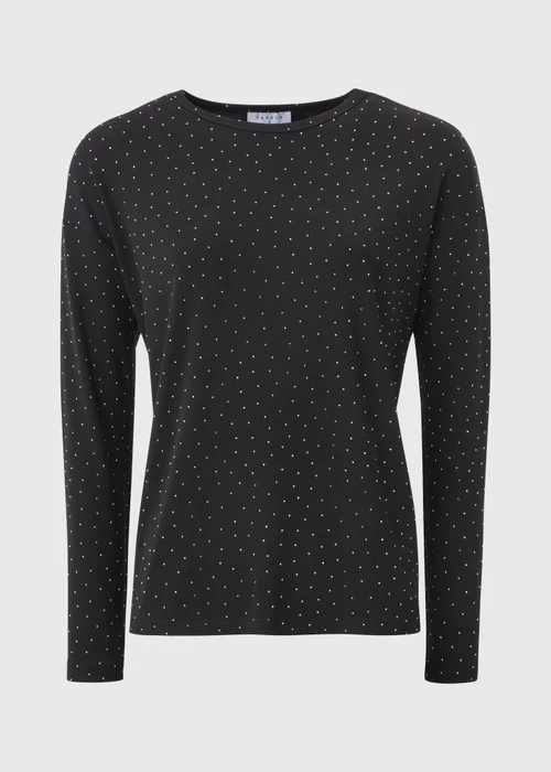 Black Longline Embellished Top - M Image 4