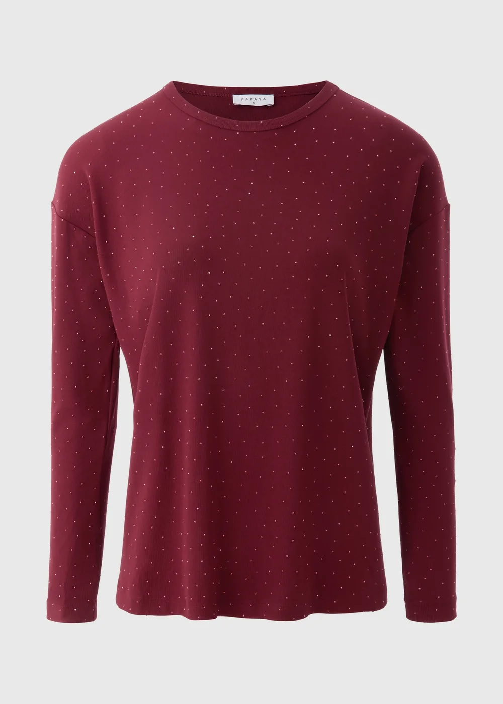 Burgundy Longline Embellished Top - Small Image 4