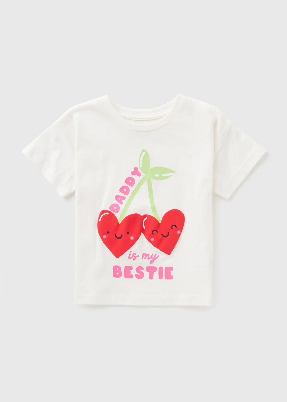 Girls Cream Cherry Heart Daddy T-Shirt (1-7yrs) - 1-1.5 Yrs Image 1