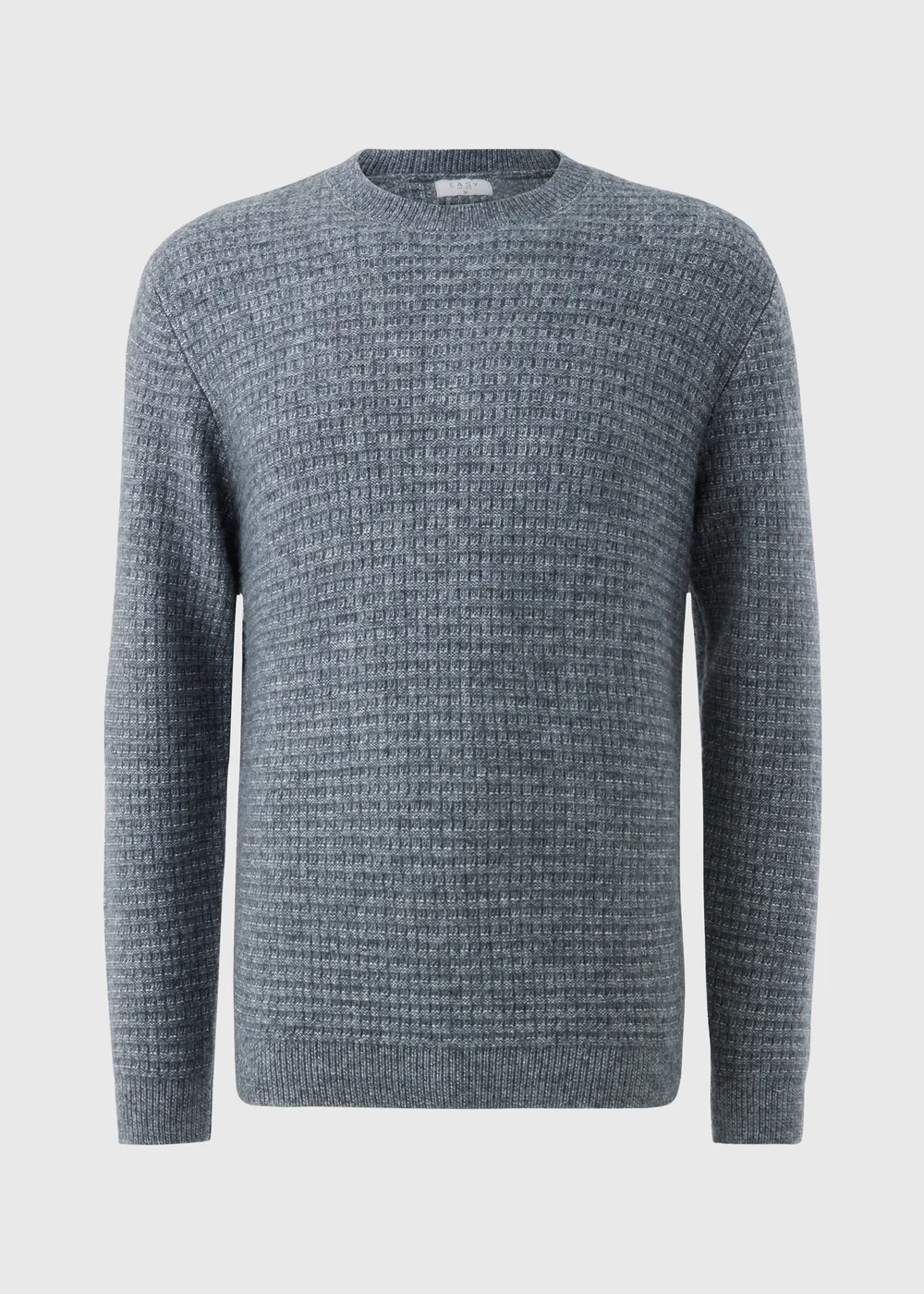 Blue Marl Textured Cosy Jumper - M Image 4